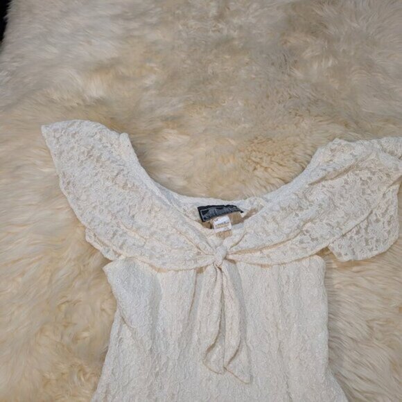 Vintage Chauncey St. Ivory Lace Midi Dress Women Size 5 - Picture 9 of 10